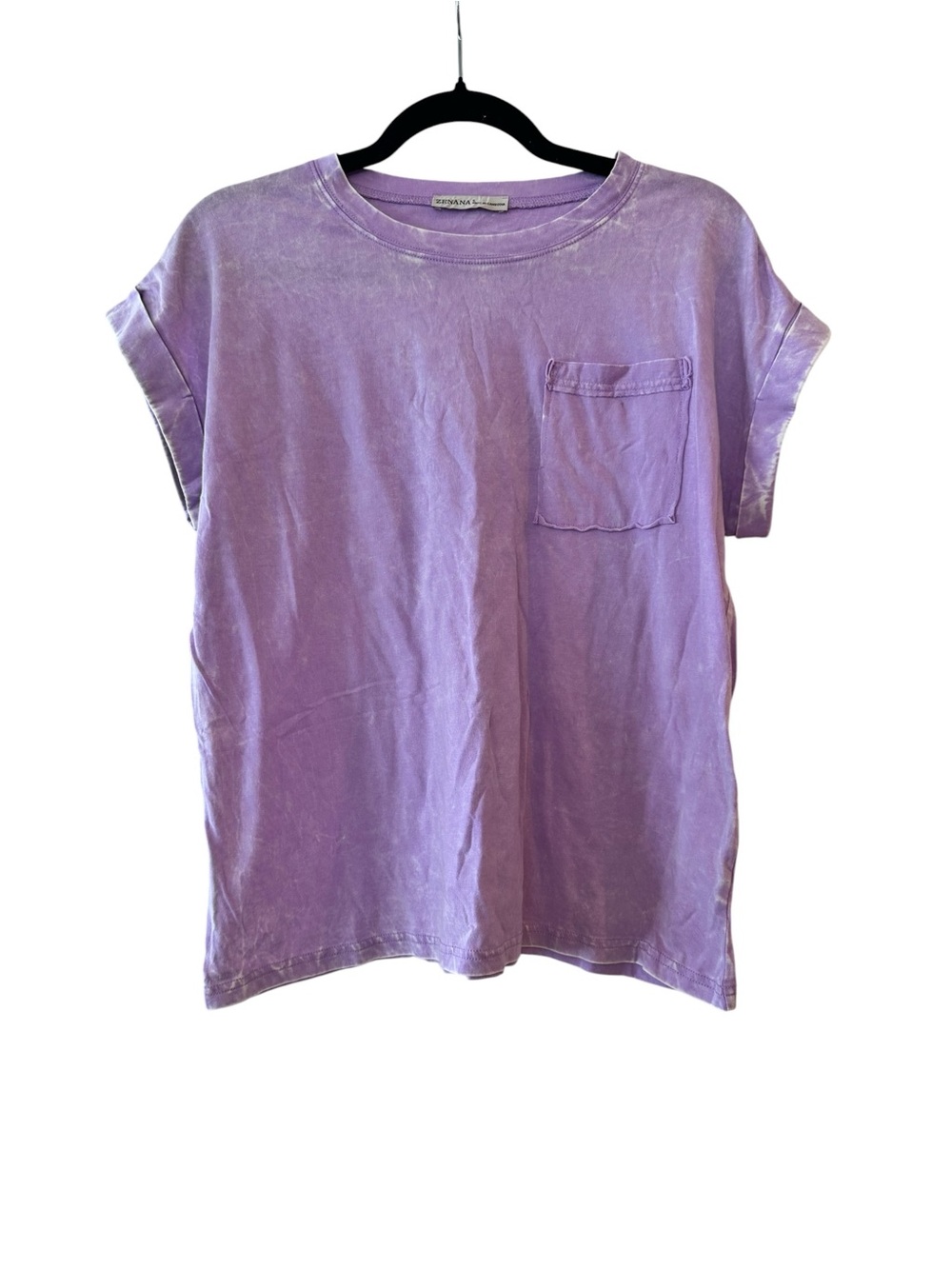 Zenana Mineral Wash Lavender Crewneck Tee SEE PHOTOS AND DESCRIPTION